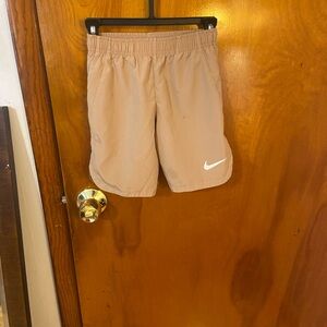 Nike Dri-Fit Boy’s Beige Sports Shorts with White Logo